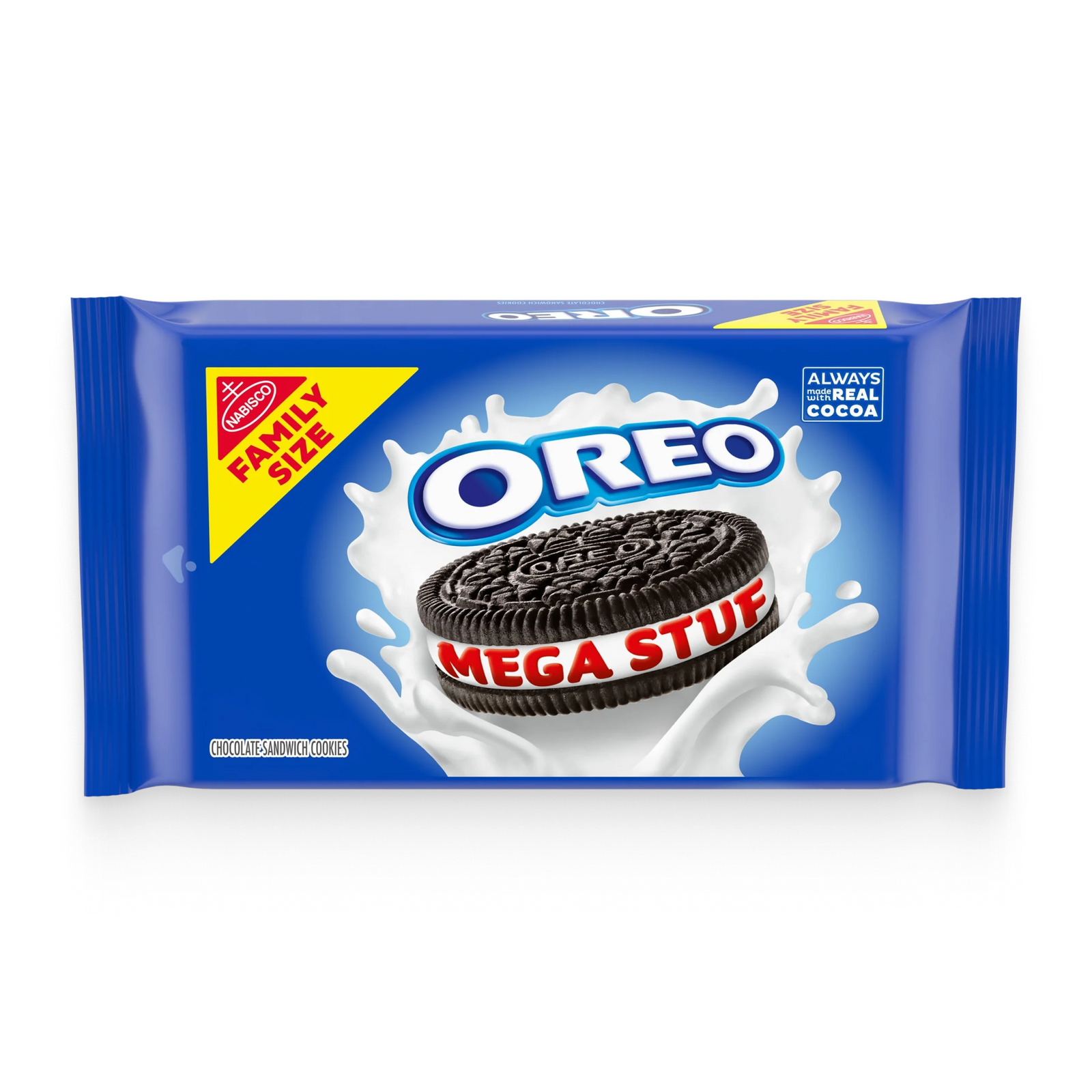 Mega Stuf Chocolate Sandwich Cookies, Family Size O7