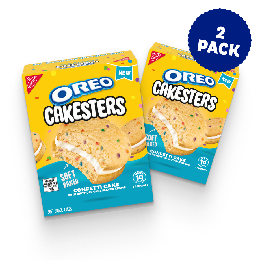 Cakesters Confetti Cake Soft Snack Cakes, Snack Packs, 2 Pack D8