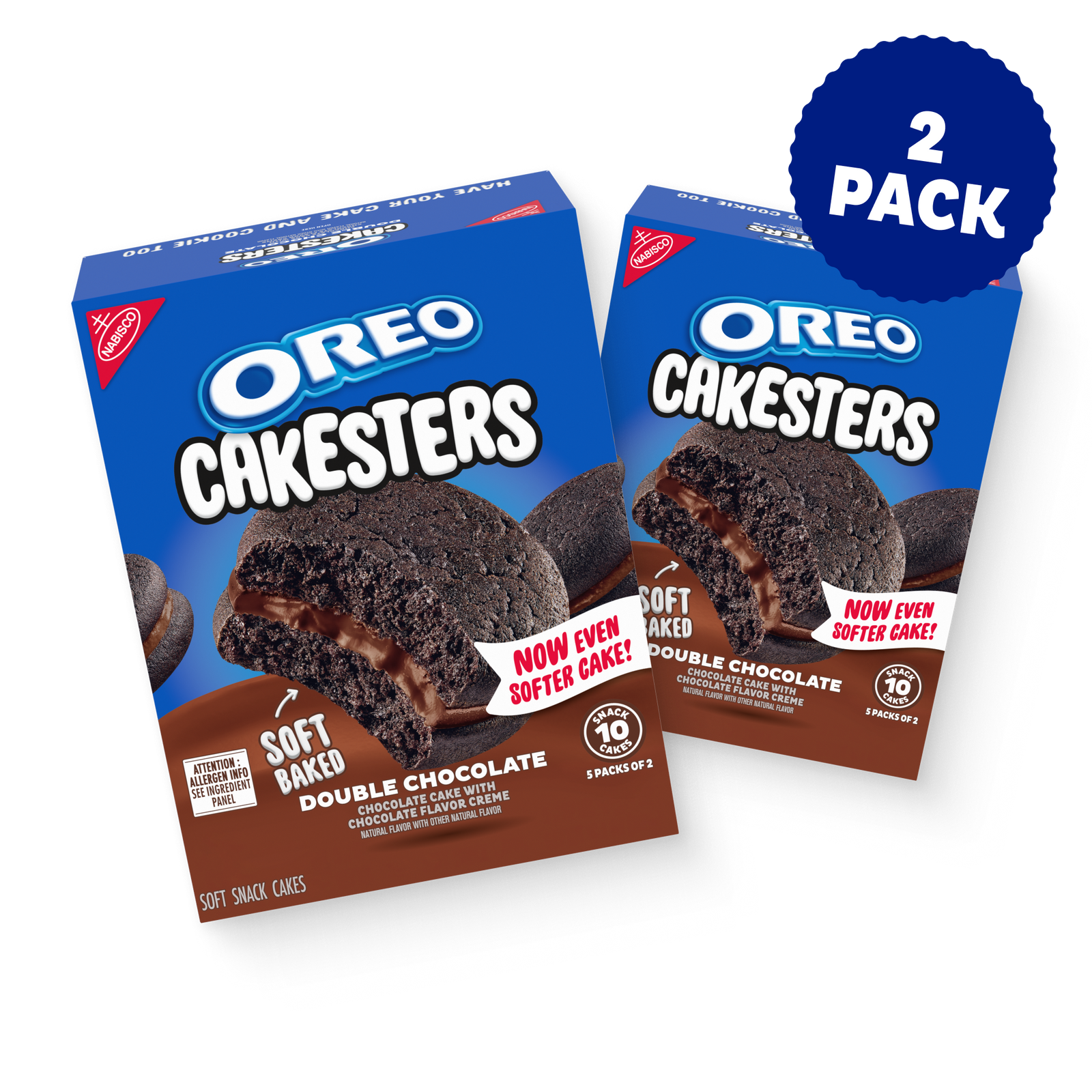 Cakesters Double Chocolate Soft Snack Cakes, Snack Packs, 2 Pack Y5