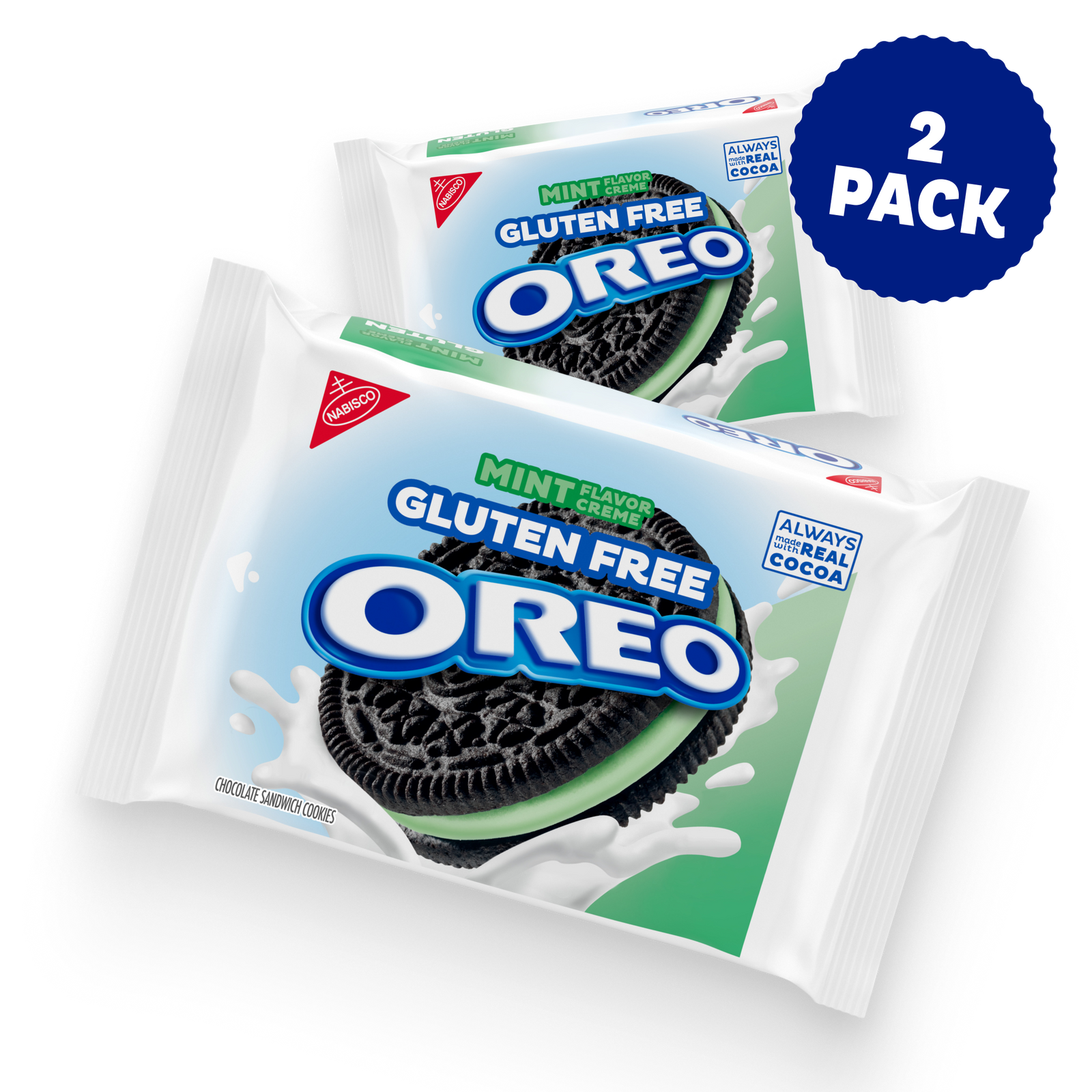 Gluten Free Mint Creme Chocolate Sandwich Cookies, 2 Pack N8
