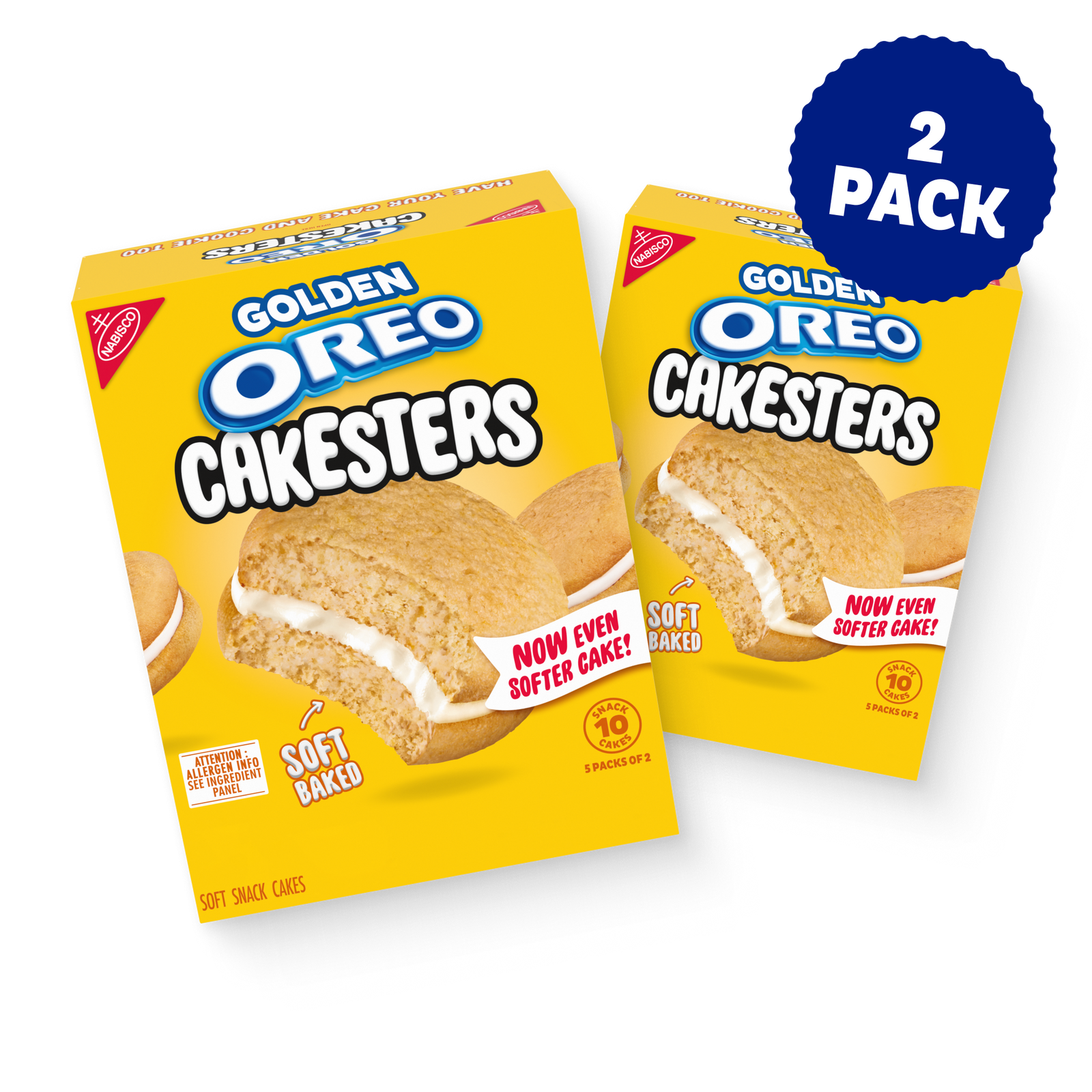 Golden Cakesters Soft Snack Cakes, Snack Packs, 2 Pack N7