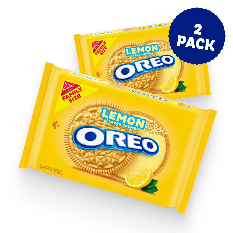 Lemon Creme Sandwich Cookies, Family Size, 2 Pack O2