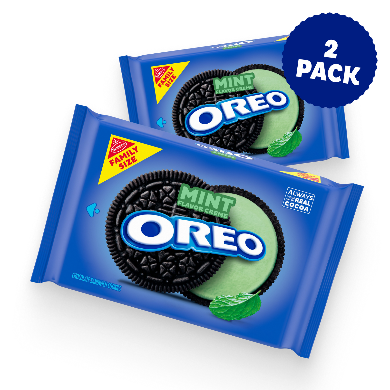 Mint Creme Chocolate Sandwich Cookies, Family Size, 2 Pack Q8