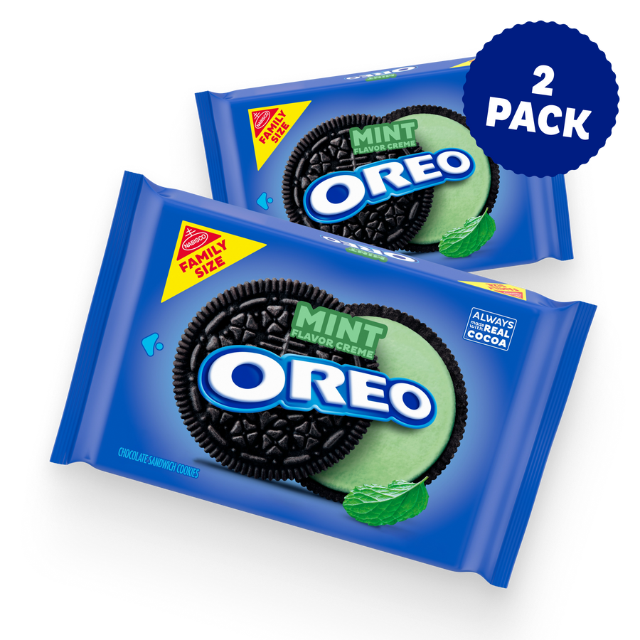 Mint Creme Chocolate Sandwich Cookies, Family Size, 2 Pack Q8