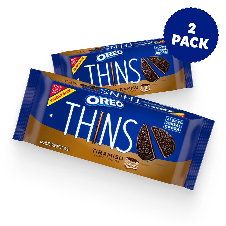 Thins Tiramisu Creme Chocolate Sandwich Cookies, Family Size, 2 Pack B8