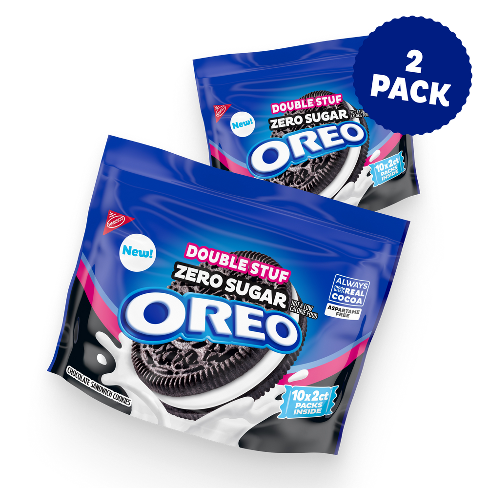 Zero Sugar Double Stuf Chocolate Sandwich Cookies, Snack Packs, 2 Pack P0