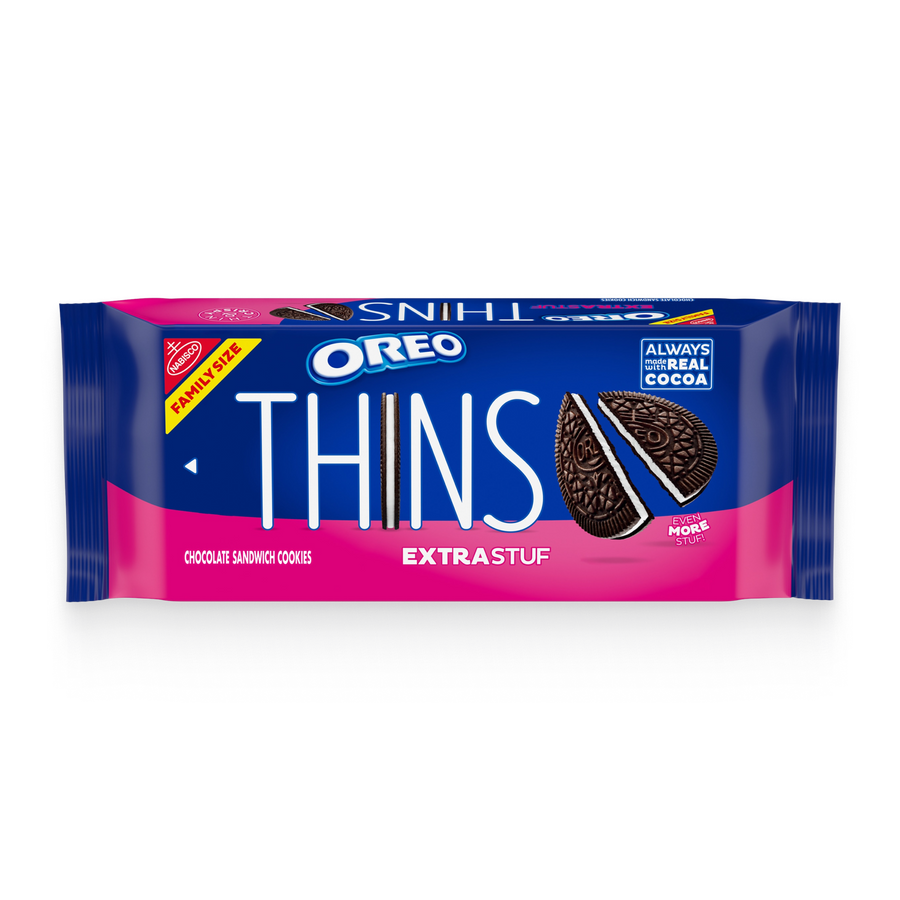 Thins Extra Stuf Chocolate Sandwich Cookies, Family Size K7