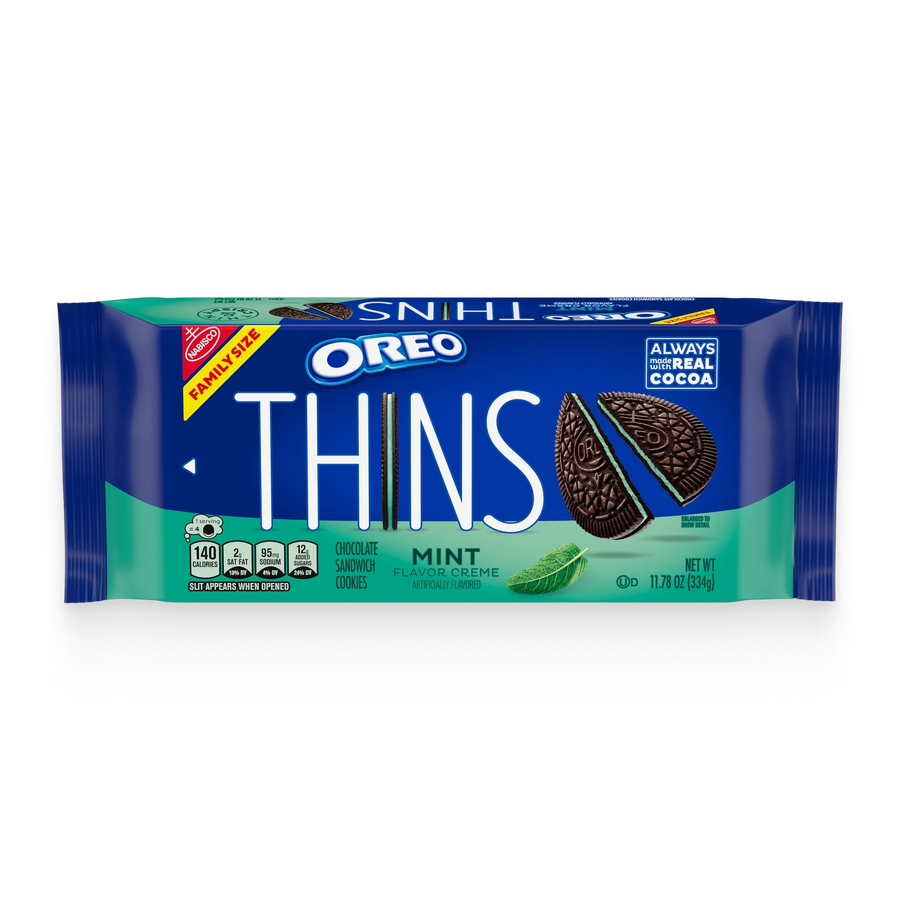 Thins Mint Creme Chocolate Sandwich Cookies, Family Size P8
