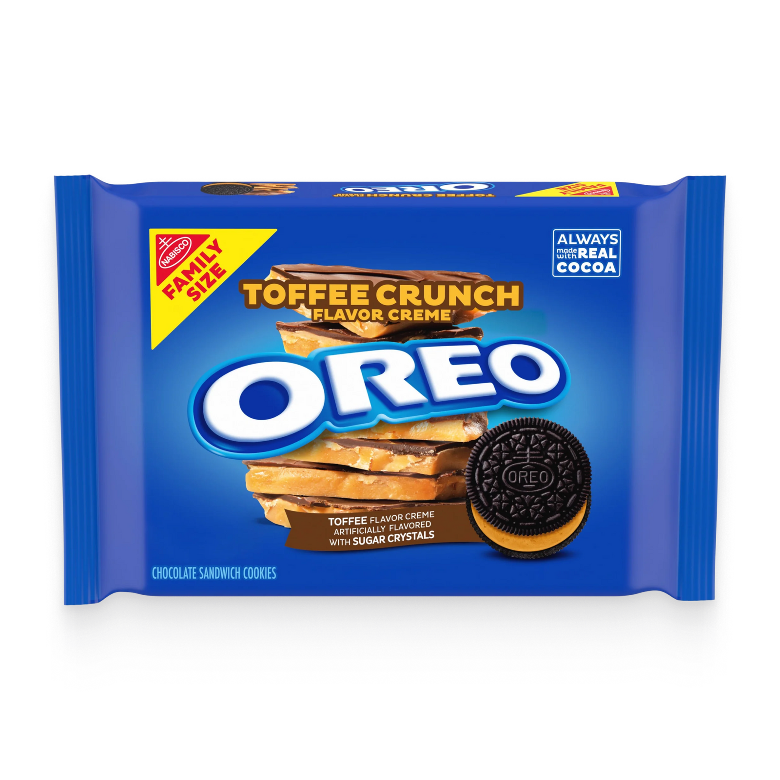 Toffee Crunch Creme With Sugar Crystals Chocolate Sandwich Cookies, Family Size F8